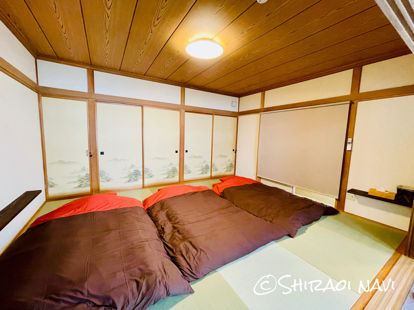 北海道白老町の住宅地の秘湯『ベースしらおい』の和室は10畳です