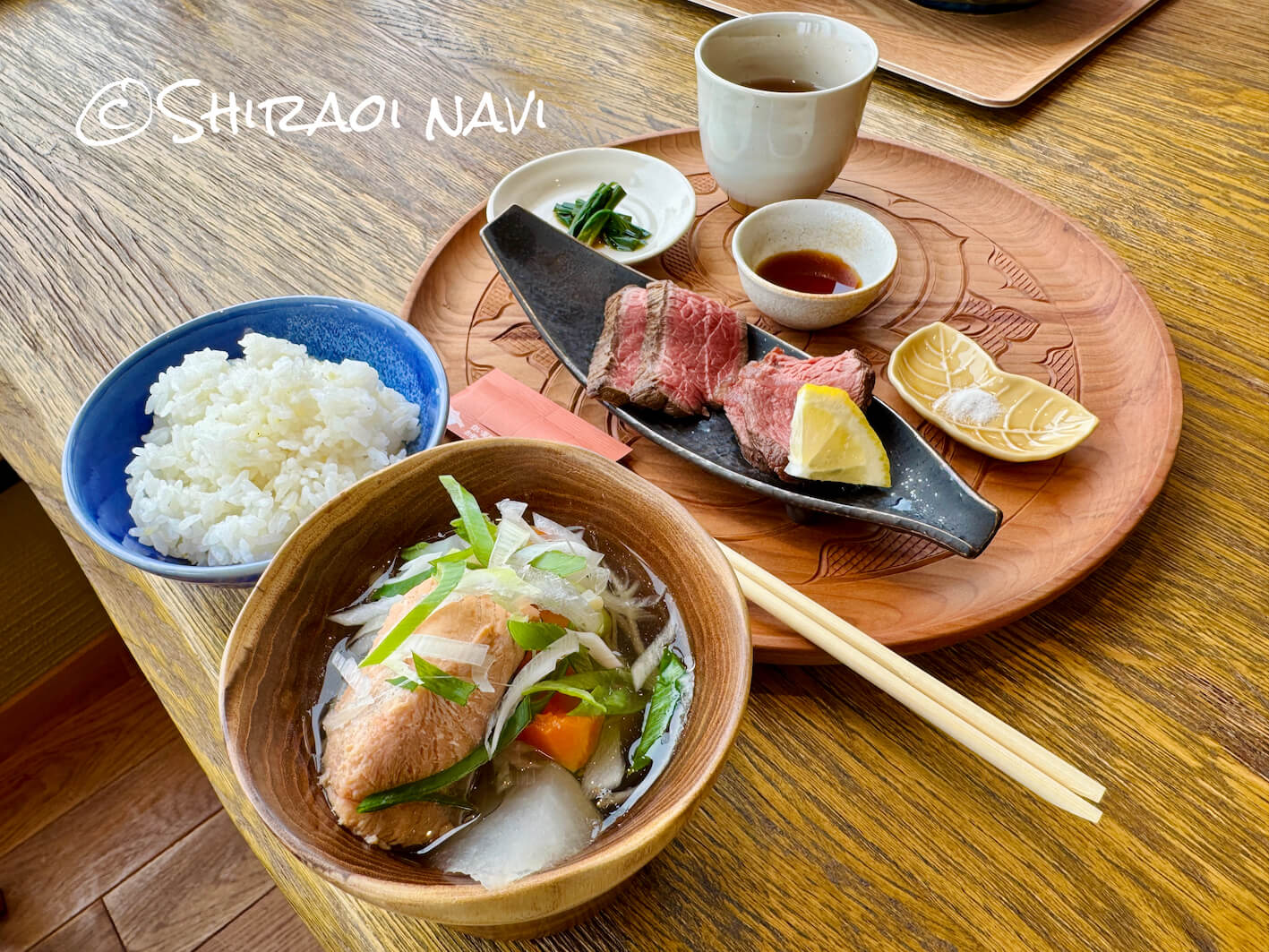 季節のオハウ定食（エント茶付き）｜海空のハルのアイヌ伝統料理ランチメニュー